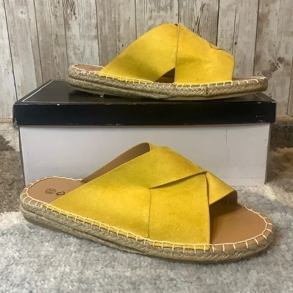 Qupid Elmore Yellow Espadrilles Sandals